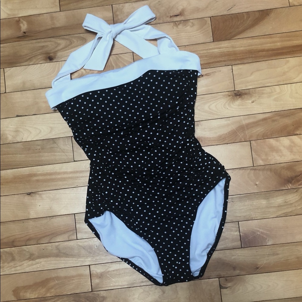 Ralph Lauren Polka Dot One Piece Bathing Suit Sz 6